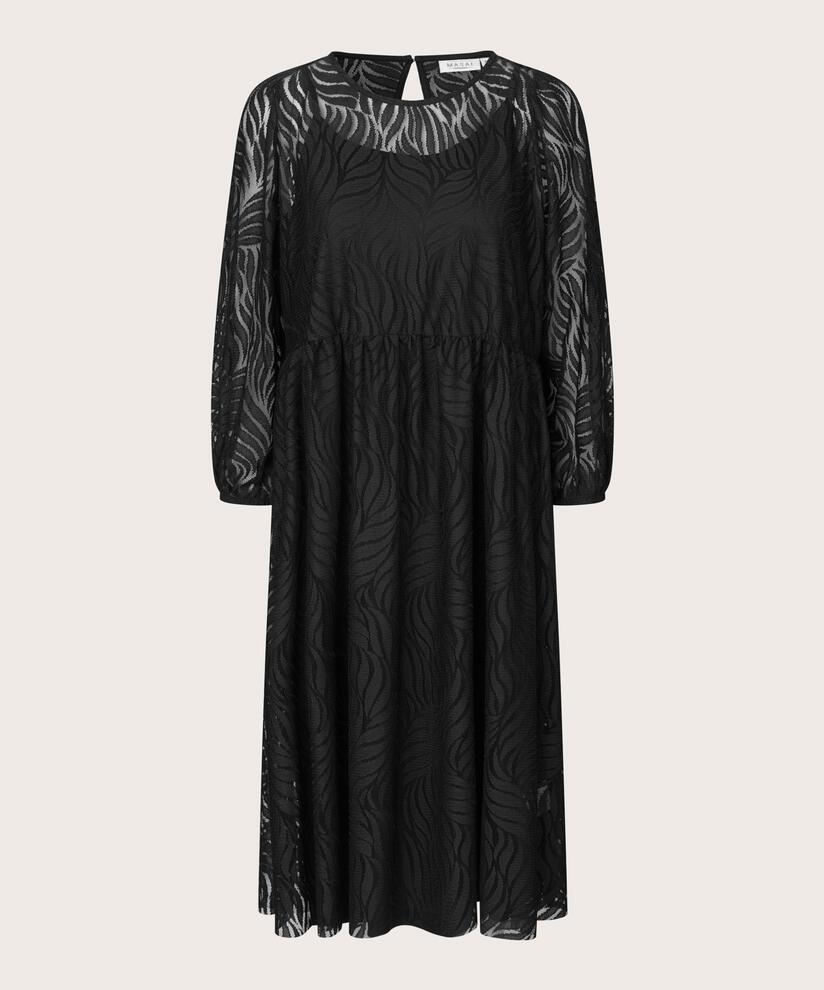 Jersey-Spitzenkleid mit Petticoat, Black