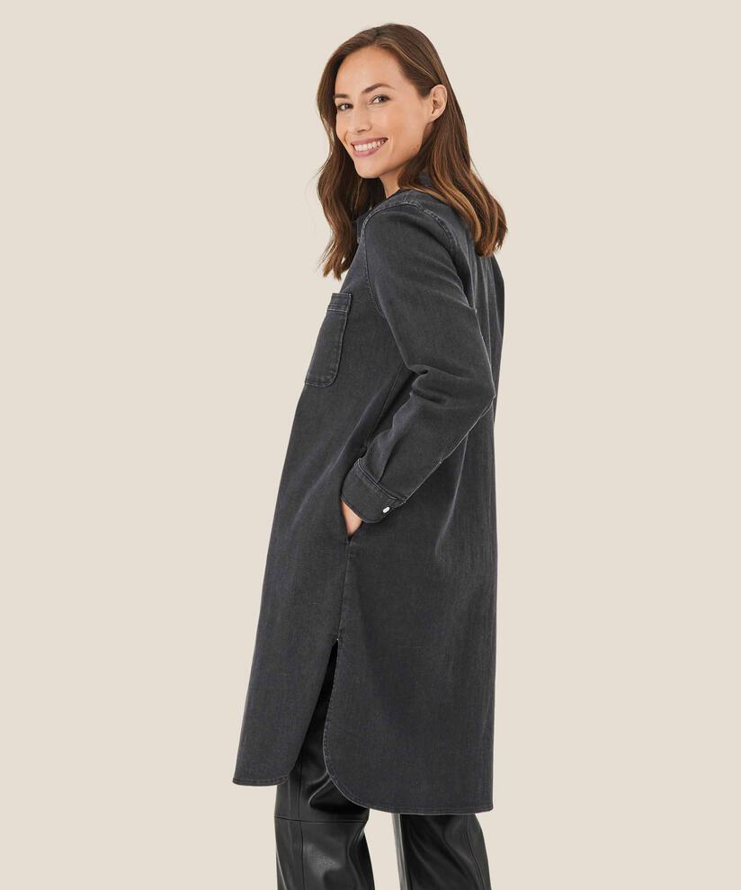 Durchgeknöpftes Jeanskleid, Black