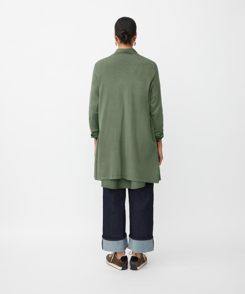 Feinstrick-cardigan Mit Geradem Schnitt, Duck Green