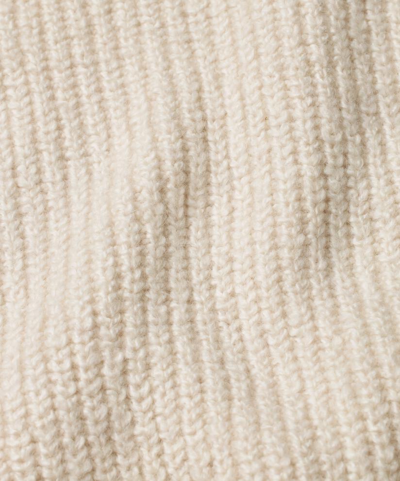 Rippenstrickpullover mit V-Ausschnitt, Whitecap