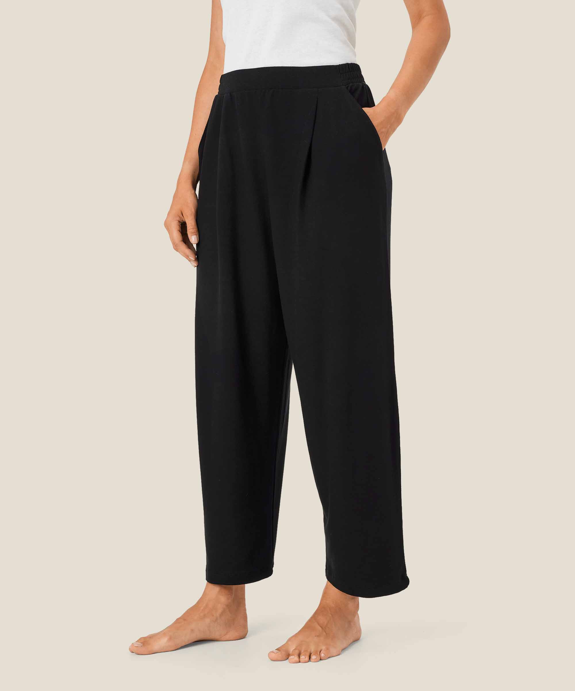 Jerseyhose mit Falten vorne, Black