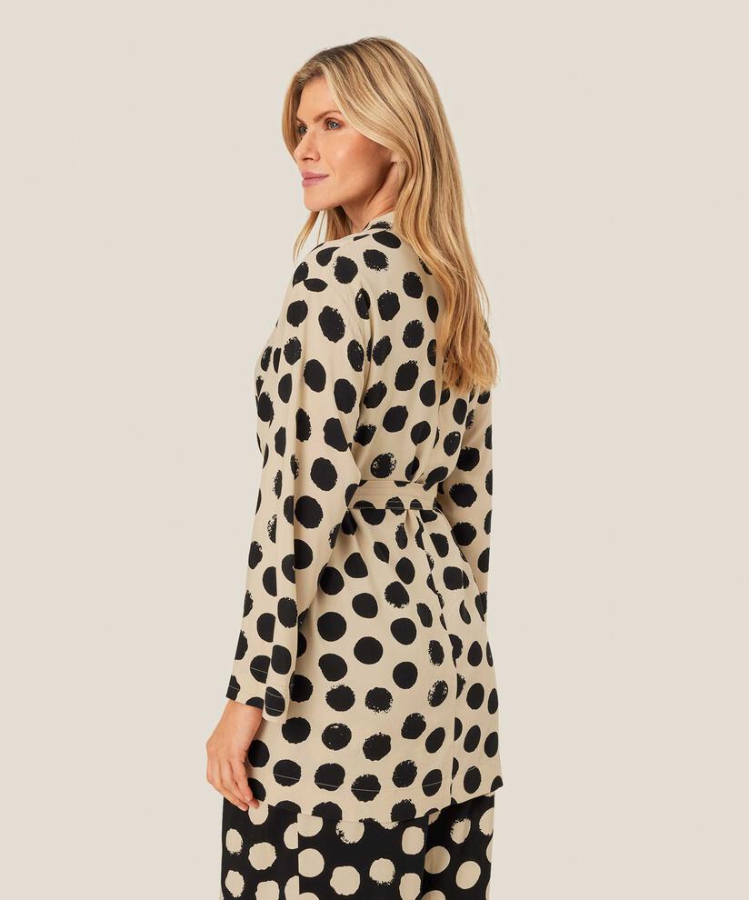 Gepunktete Jacke mit Bindeband in der Taille, Fog