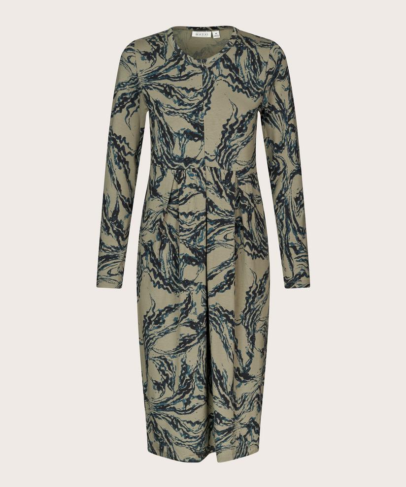 Tulpenkleid mit Reißverschluss am Hals, Vetiver