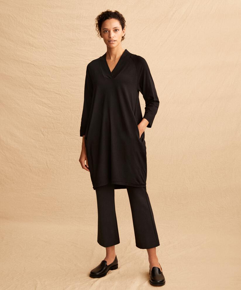 Jersey-tunika Mit 3/4-ärmeln, Black