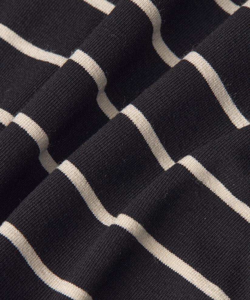 Gestreifte Jersey-Tunika mit V-Ausschnitt, Black