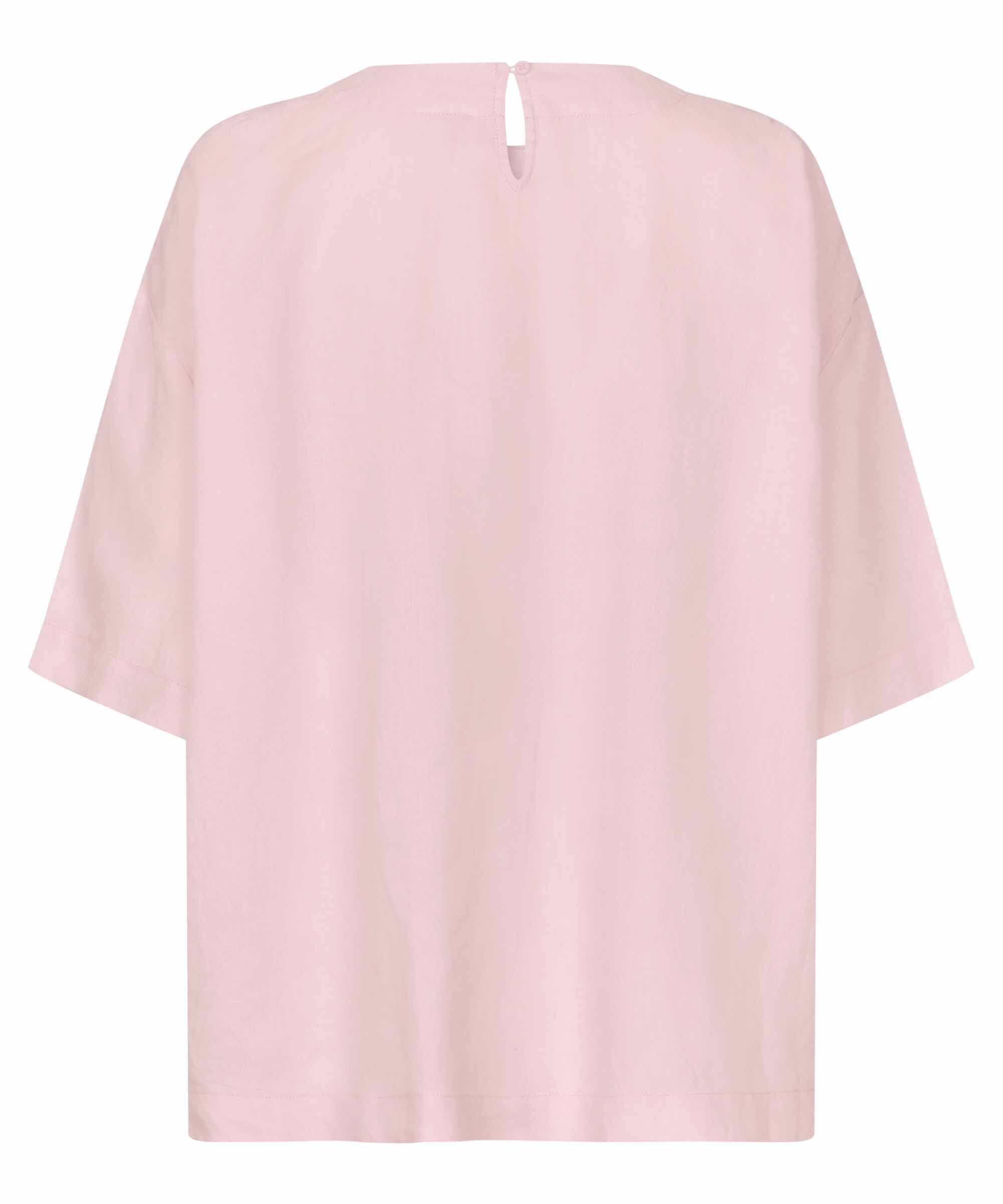 Leinenbluse mit Rundhalsausschnitt und 1/2 &Auml;rmeln, Primrose