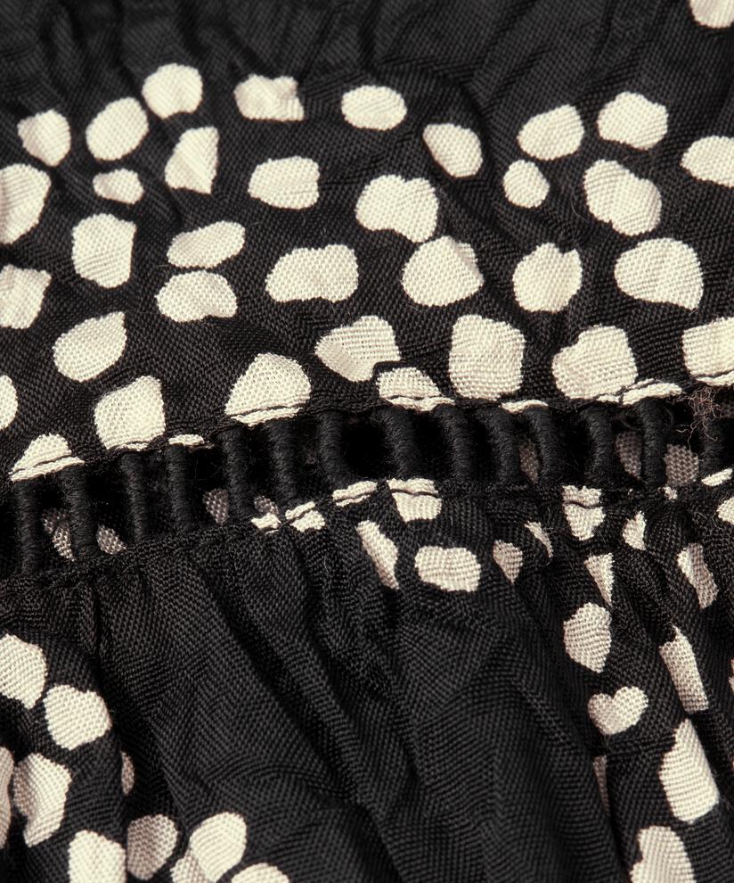 Bluse mit Rüschen am Hals und Spitze, Black