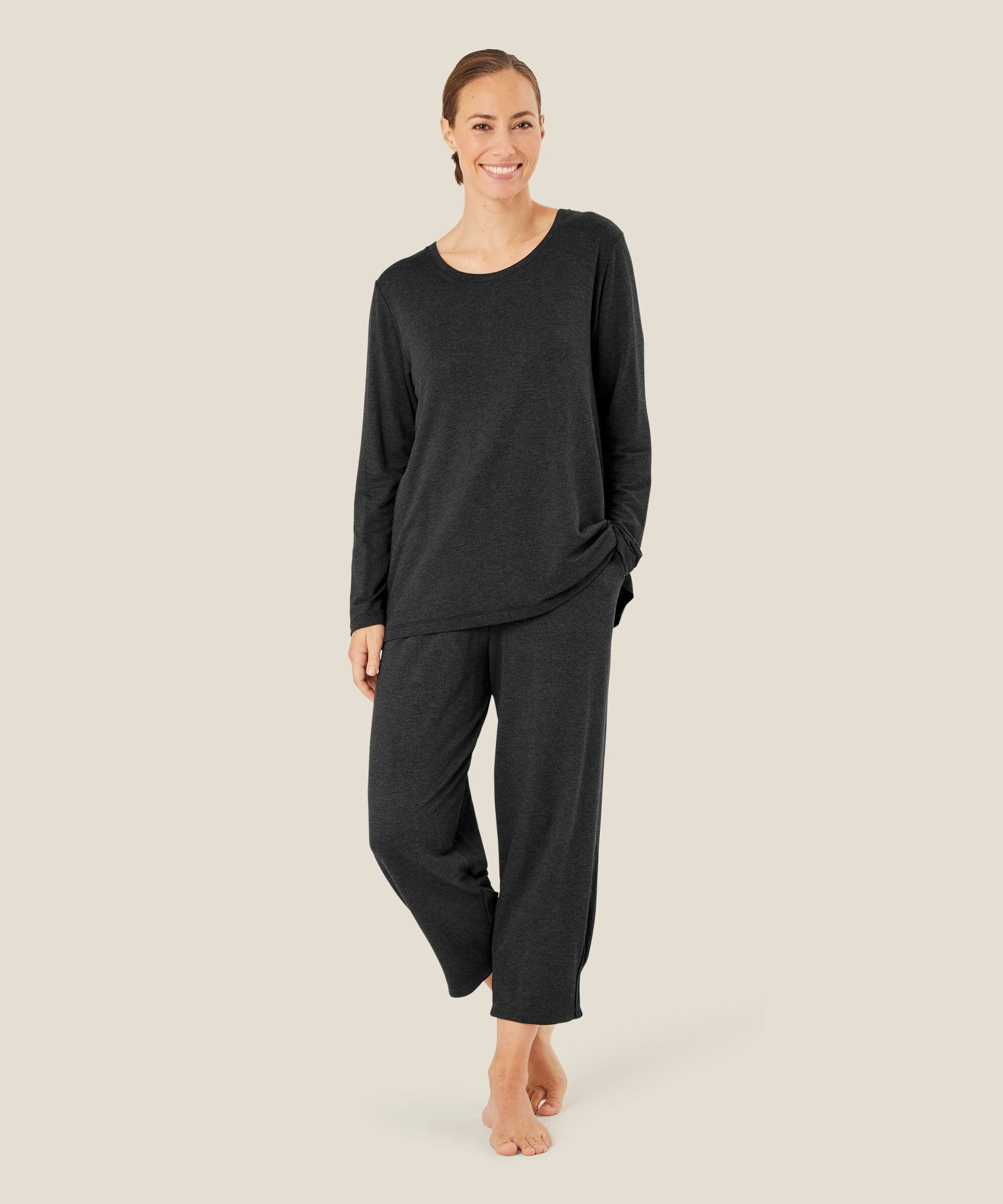 Jogginghose aus weichem Jersey, D. Grey mel.