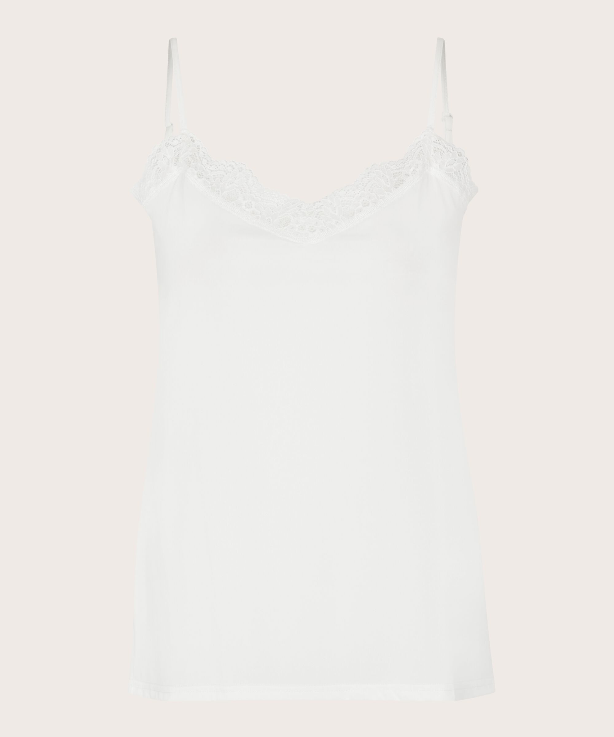 Tanktop mit Spitzendetail, Cream