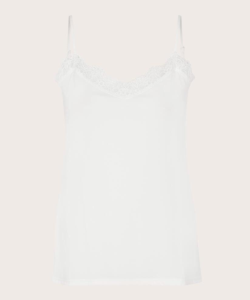 Tanktop mit Spitzendetail, Cream