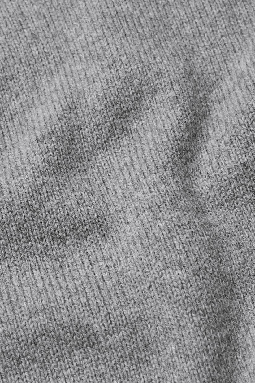 Rollkragenstrick mit Seitenschlitz, M. Grey mel.