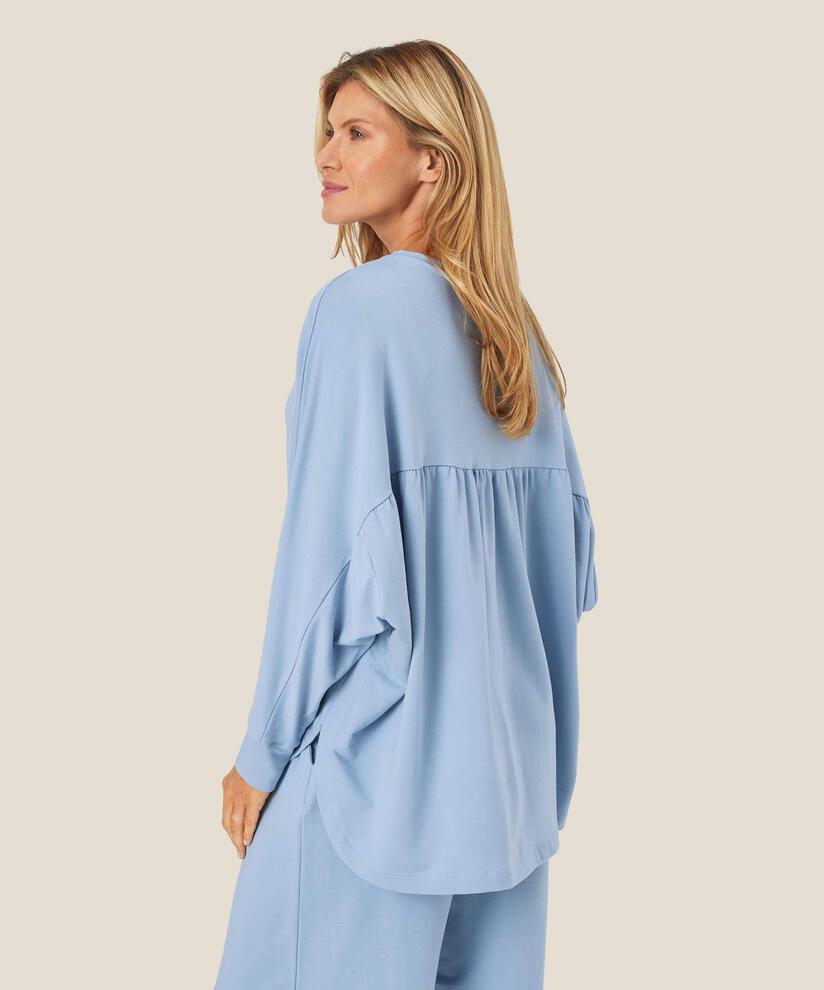 Weiches Jersey-Top mit Fledermausärmeln, Blue Fog