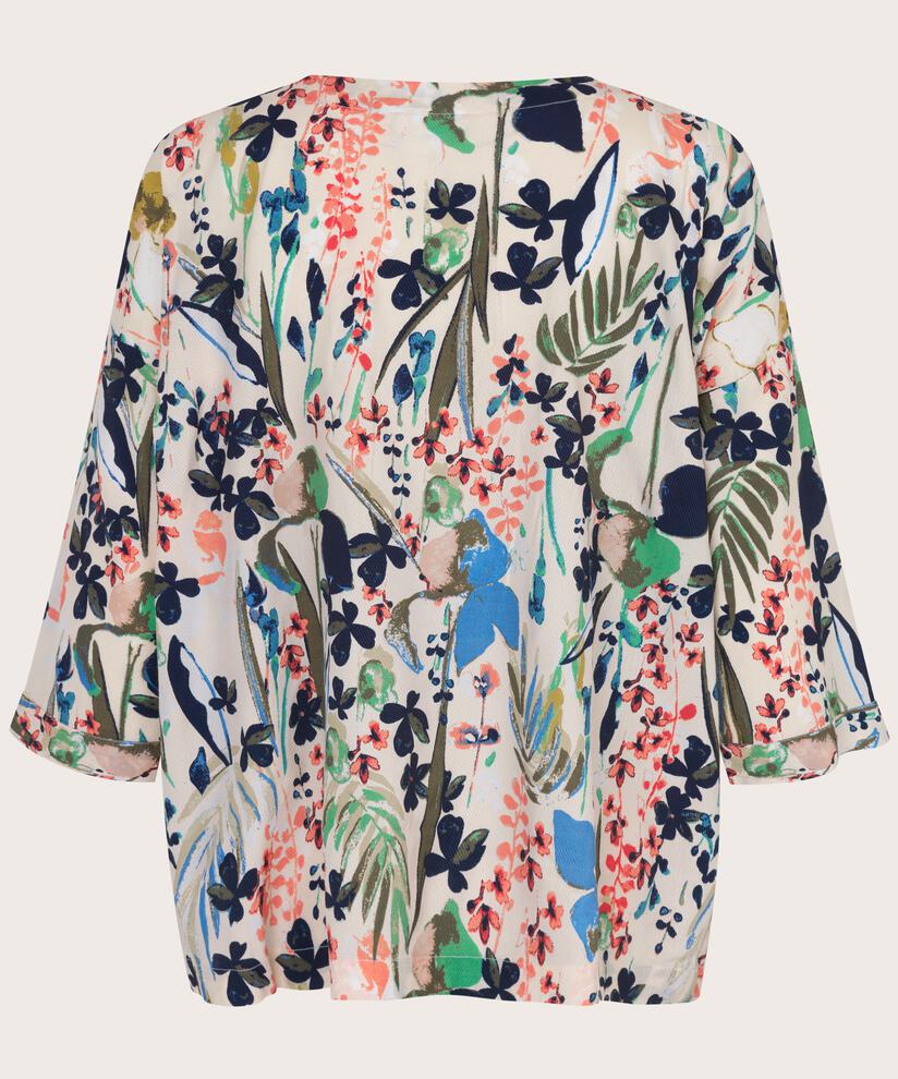 Bedruckte Viskosebluse Mit 3/4-ärmeln, Marina