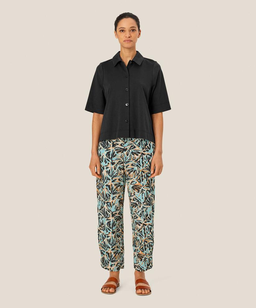 Jerseyhemd mit Popeline-Rückseite, Black