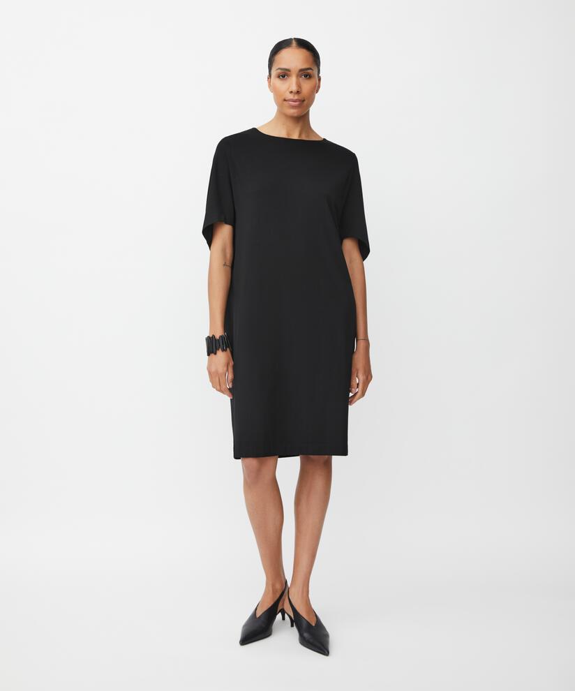 Jerseykleid mit 1/2-Arm und weitem Ausschnitt, Black