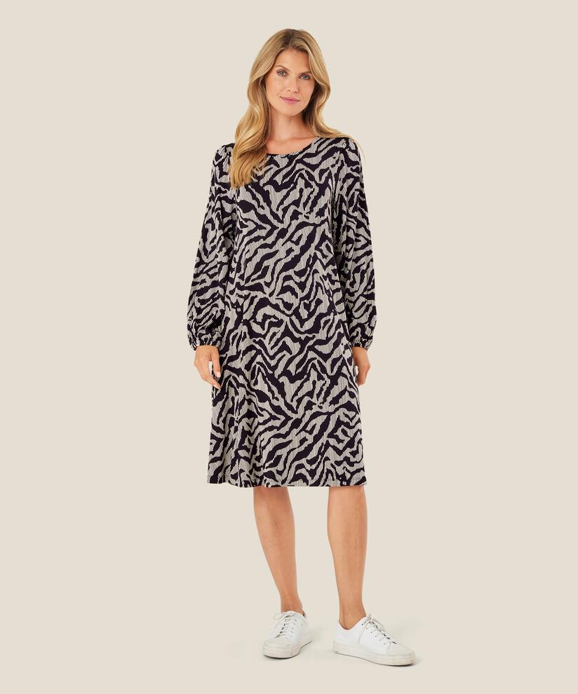 Weiches Jerseykleid mit Aufdruck, Black