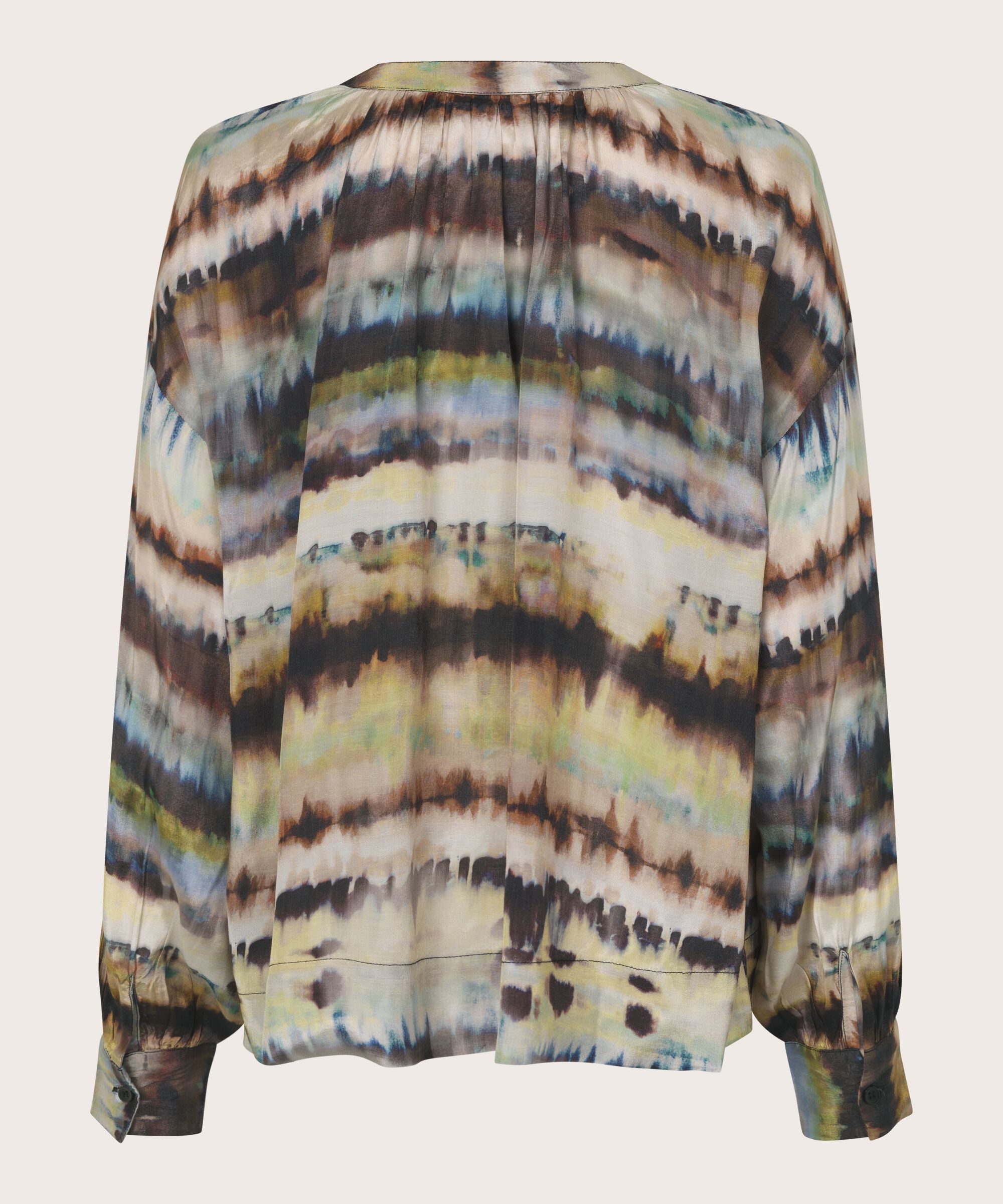 V-Ausschnitt-Bluse mit Knopfleiste, Misty Rose