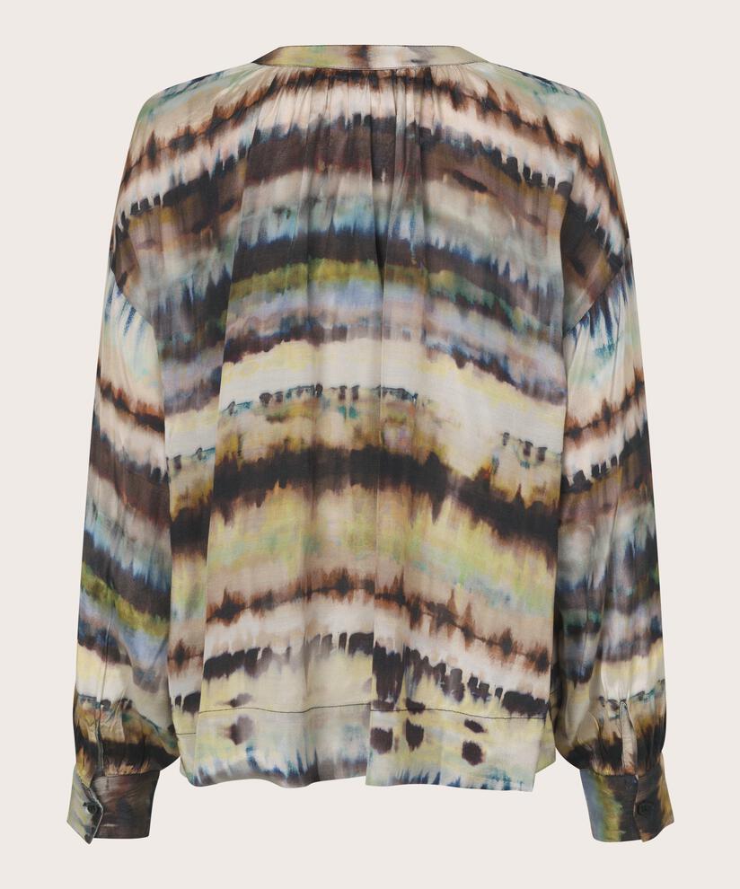 V-Ausschnitt-Bluse mit Knopfleiste, Misty Rose