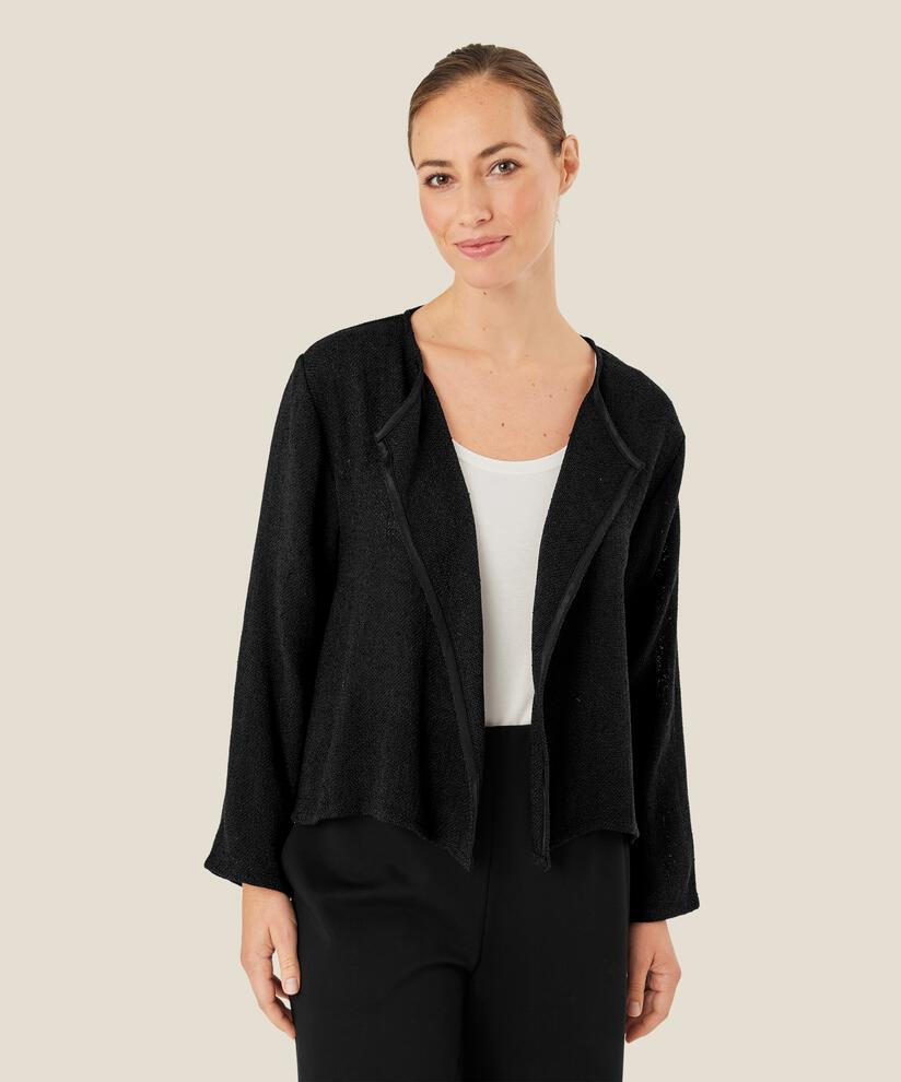 Kurze Jacke Aus Bouclé, Black