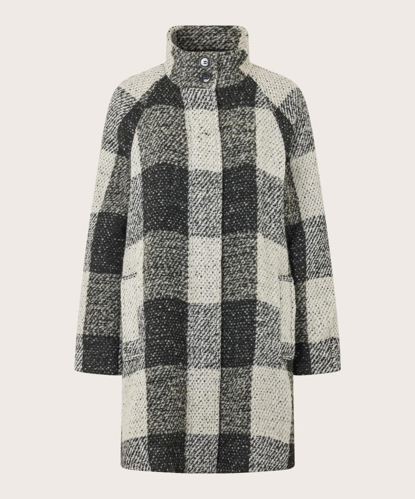 Mantel aus Wollmischung, Black