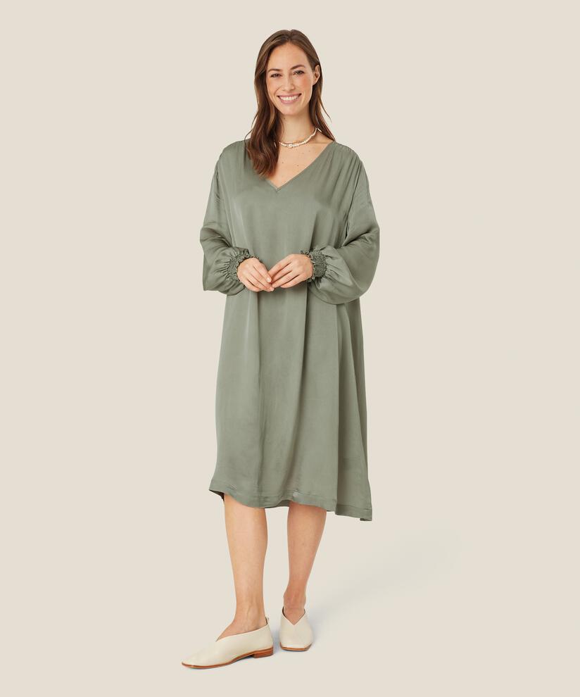 Halskette mit Kunstperlen, Gold