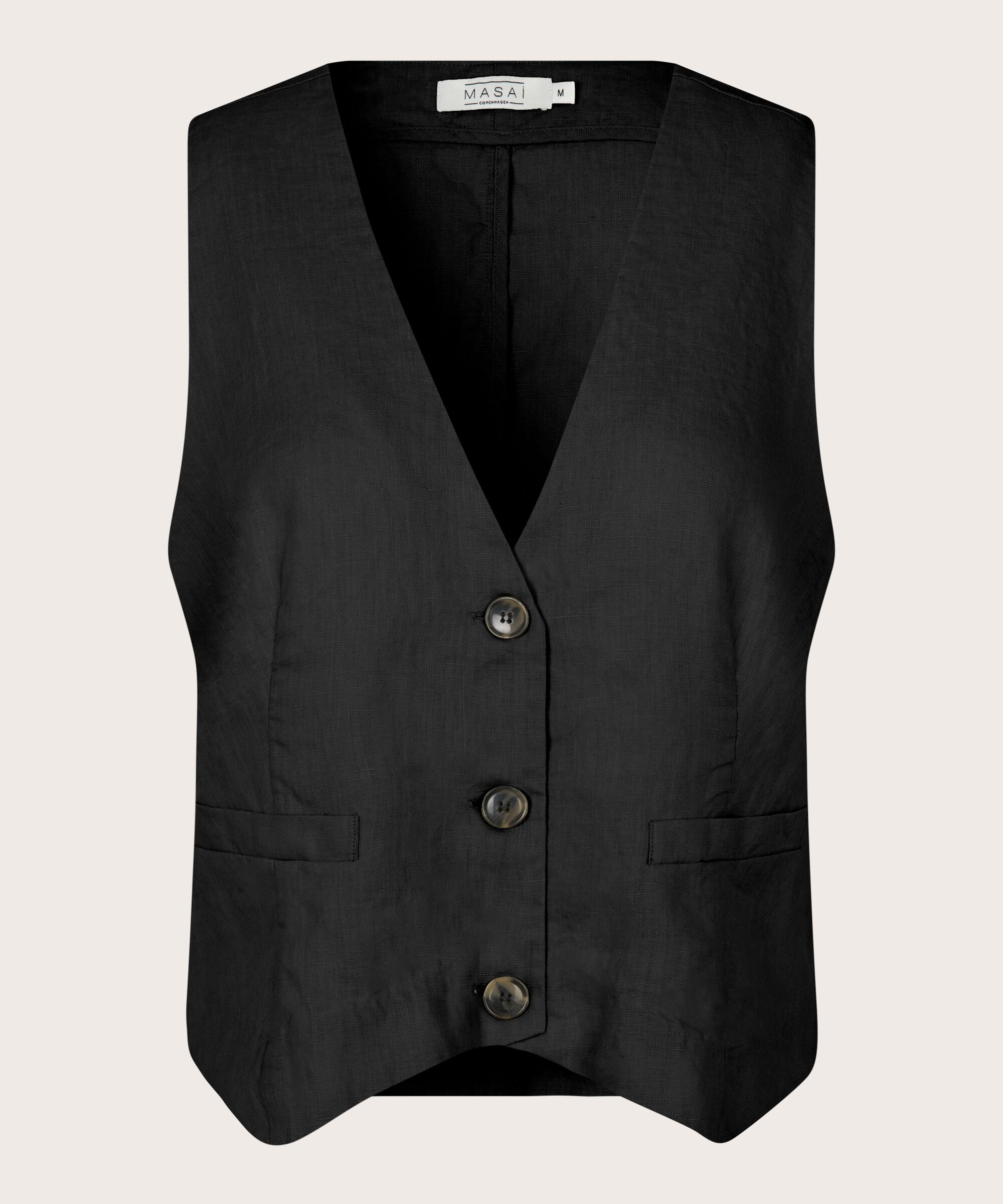 feminine Weste aus Leinen, Black