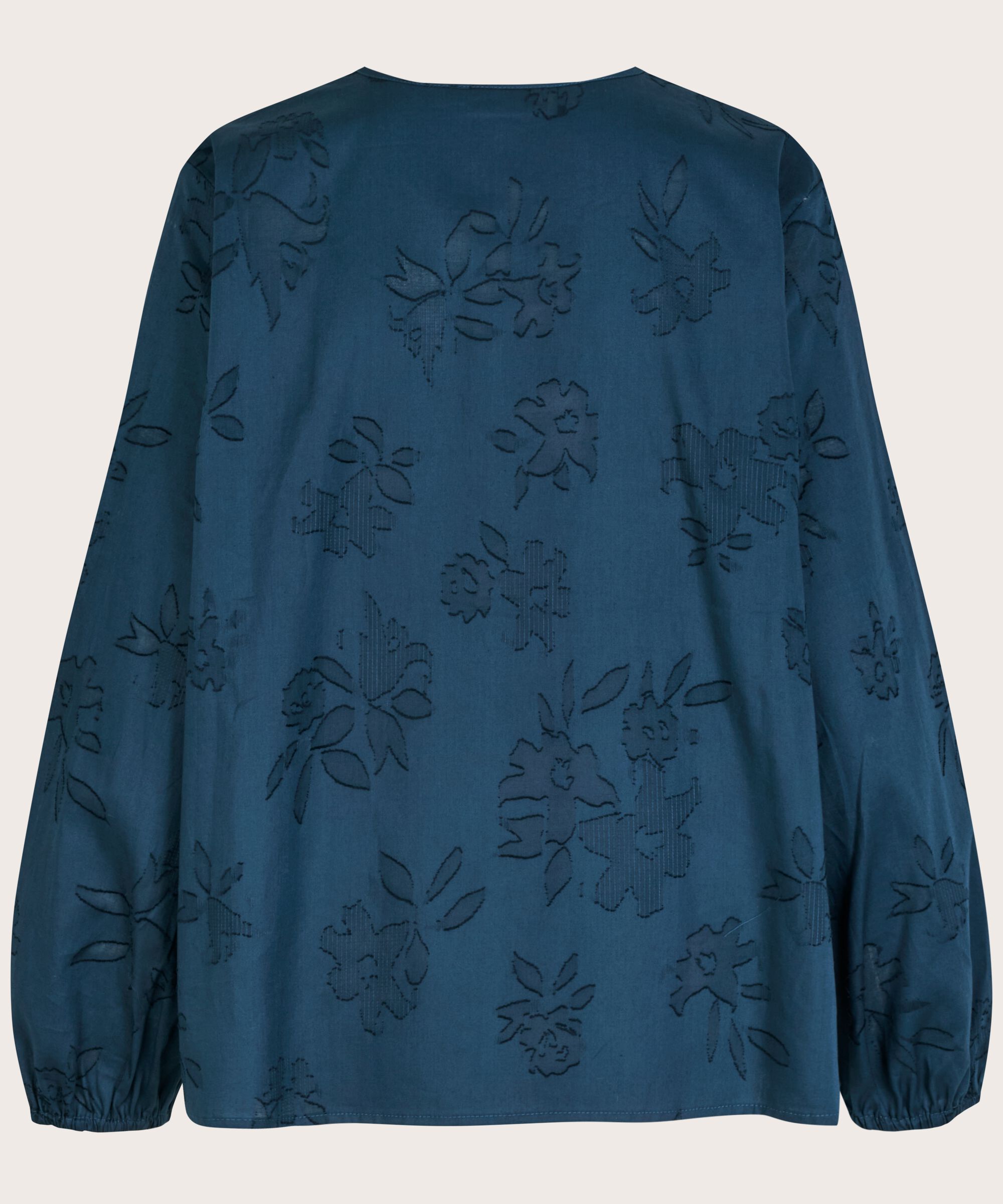 Baumwollbluse mit gewebtem Aufdruck, Moonlit Ocean