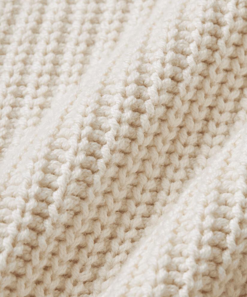 Baumwollstrickpullover mit Rüschen, Whitecap