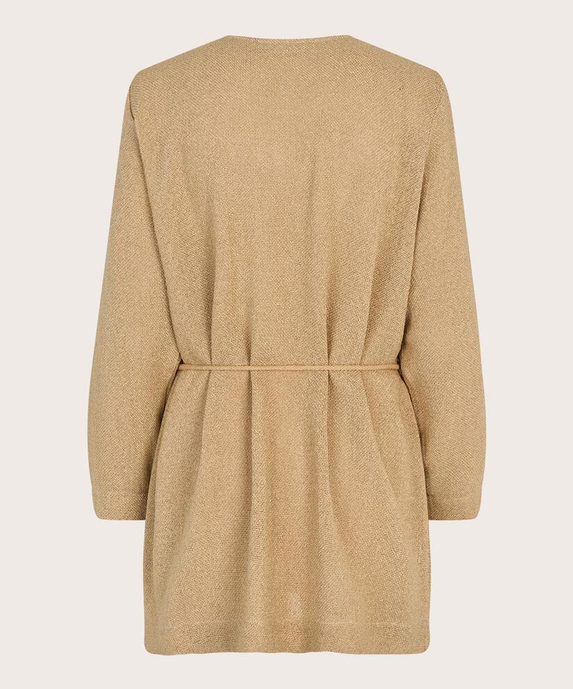 Bouclé-Jacke mit Bändern in der Taille, Safari