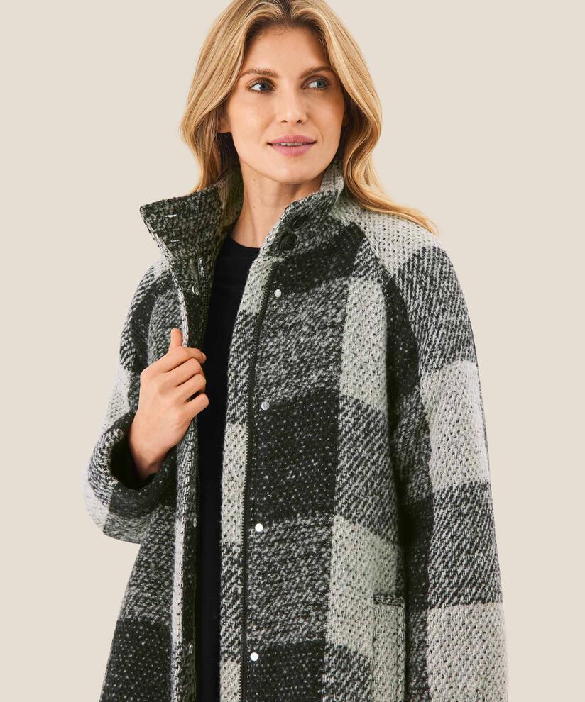 Mantel aus Wollmischung, Black