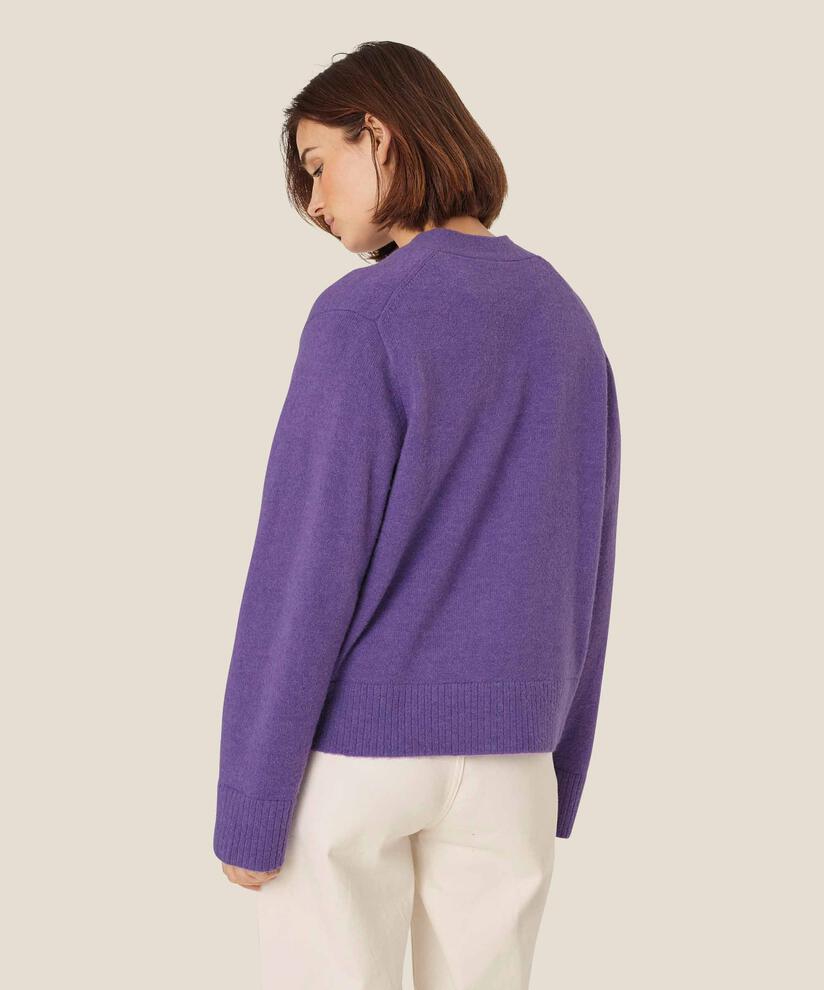 klassischer Cardigan aus Wollmischung, Meadow Violet