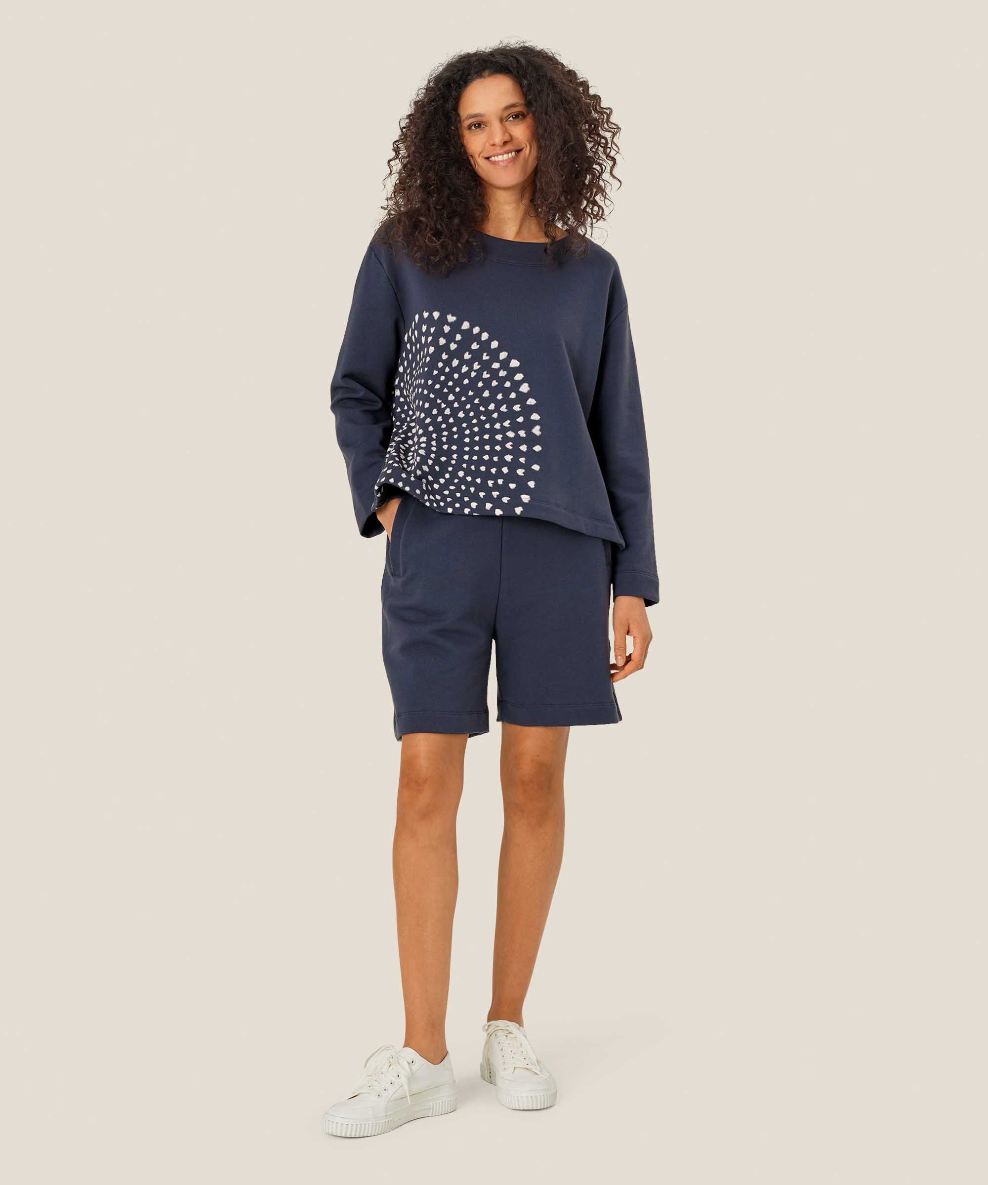 Shorts in Sweatshirtqualität mit elastischem Bund, Mood Indigo
