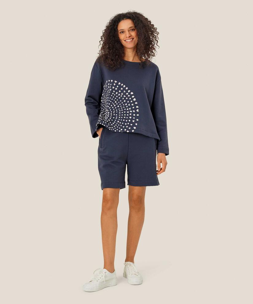 Shorts in Sweatshirtqualität mit elastischem Bund, Mood Indigo