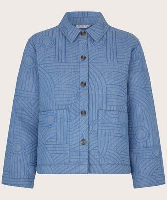 Steppjacke mit gesticktem Muster, Basic Denim