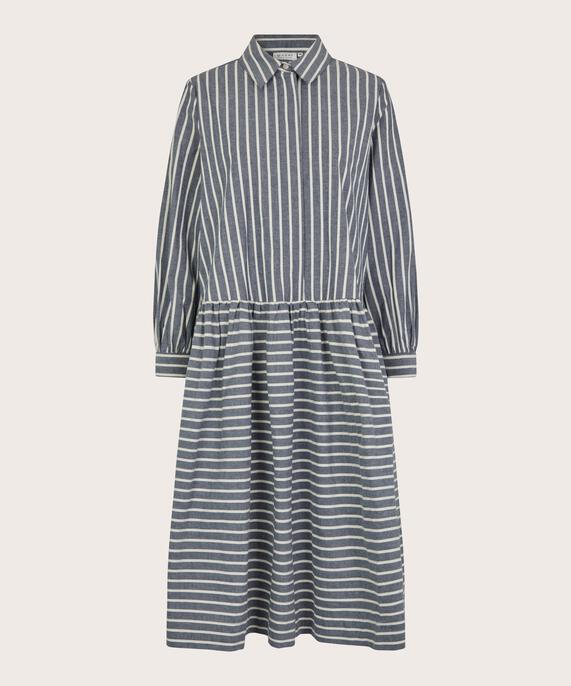 Baumwollkleid mit verdecktem Knopfverschluss, Black