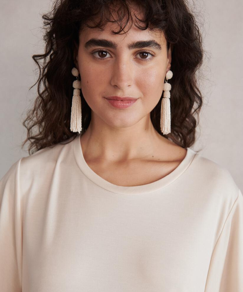 Ohrringe mit Glasperlen, Whitecap