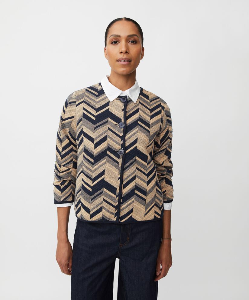 Weiche Steppjacke Aus Baumwolljersey, Travertine