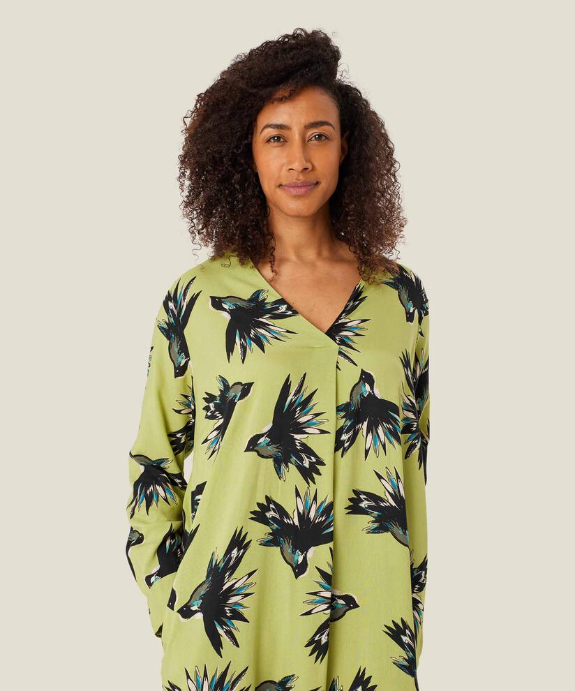 Viskosekleid mit Eingrifftaschen und Seitenschlitz, Fern