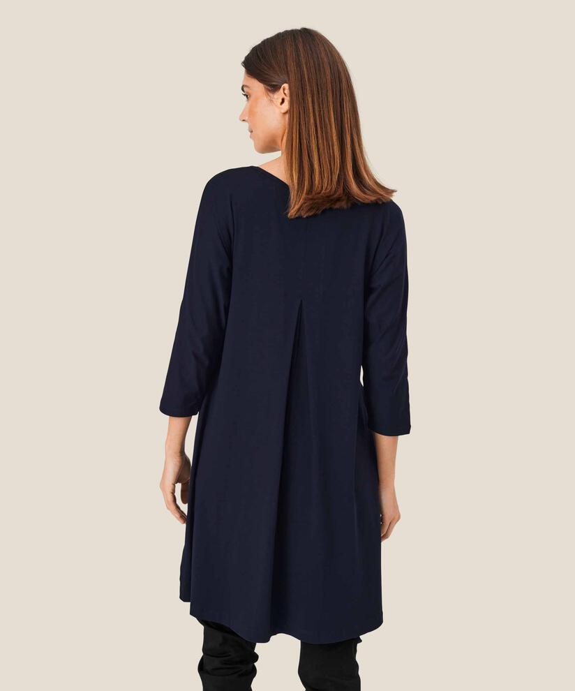 Jersey-tunika Mit Rundhals Und Eingrifftaschen, Navy