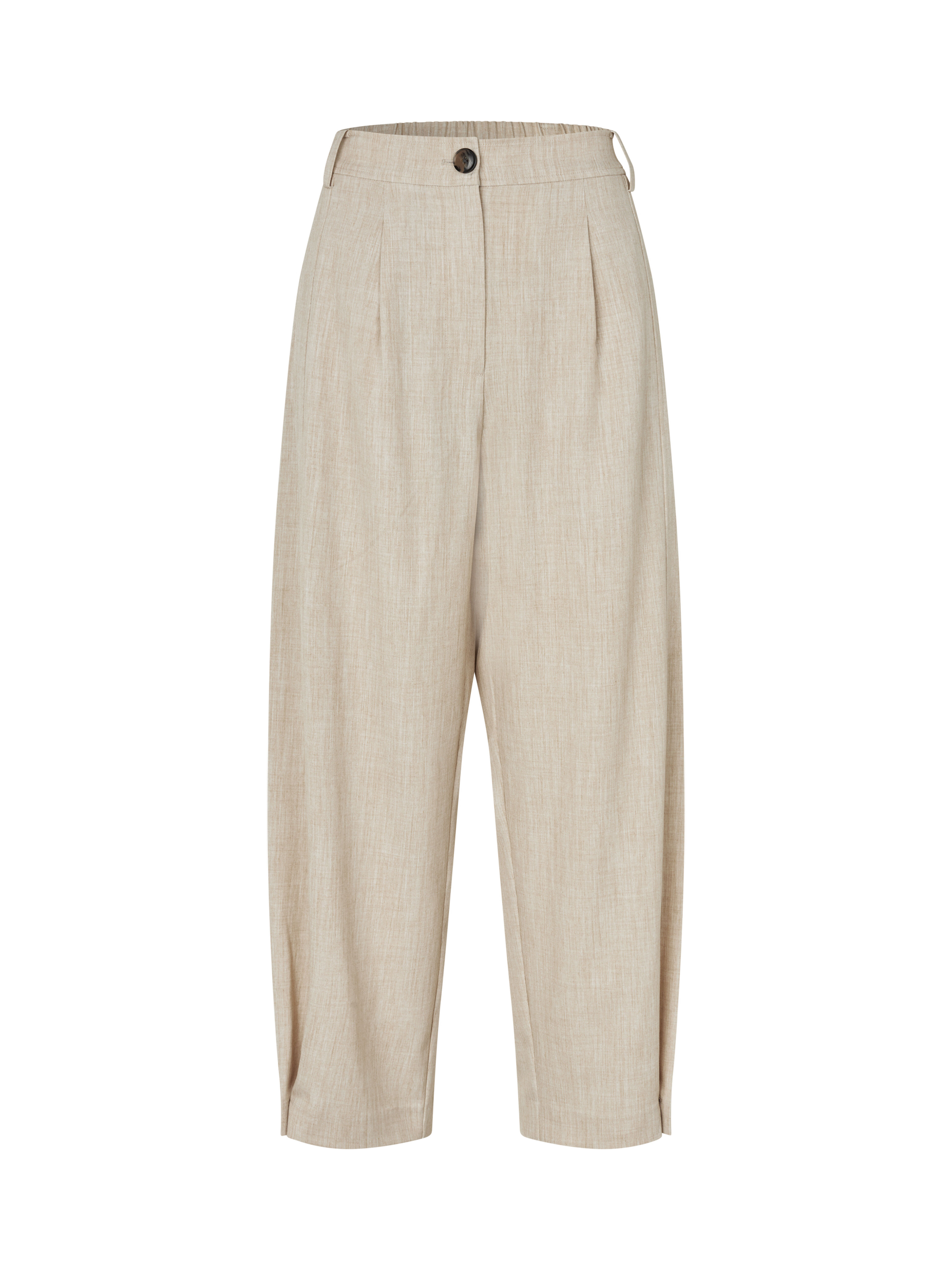 Gewebte Hose Mit Stretch Und Knopfdetail Am Bein, White Pepper