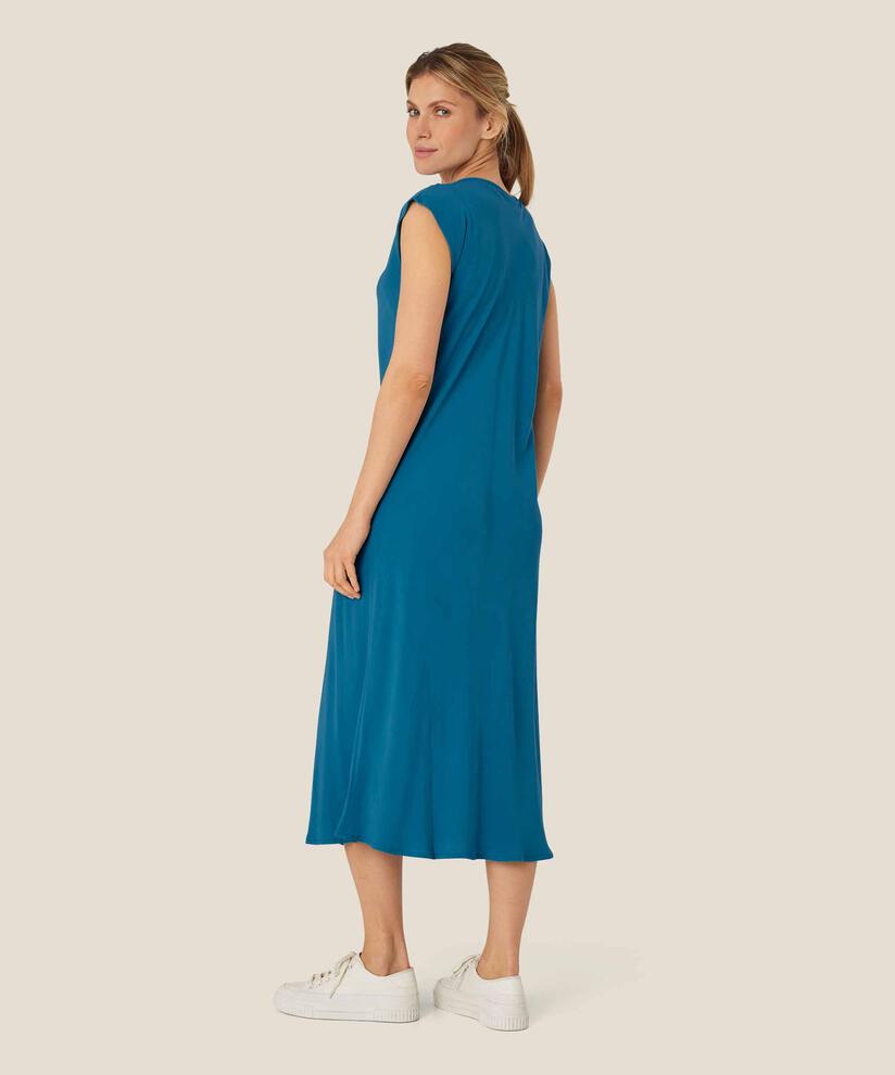 Viskosekleid mit Rundhalsausschnitt und kurzen Ärmeln, Celestial