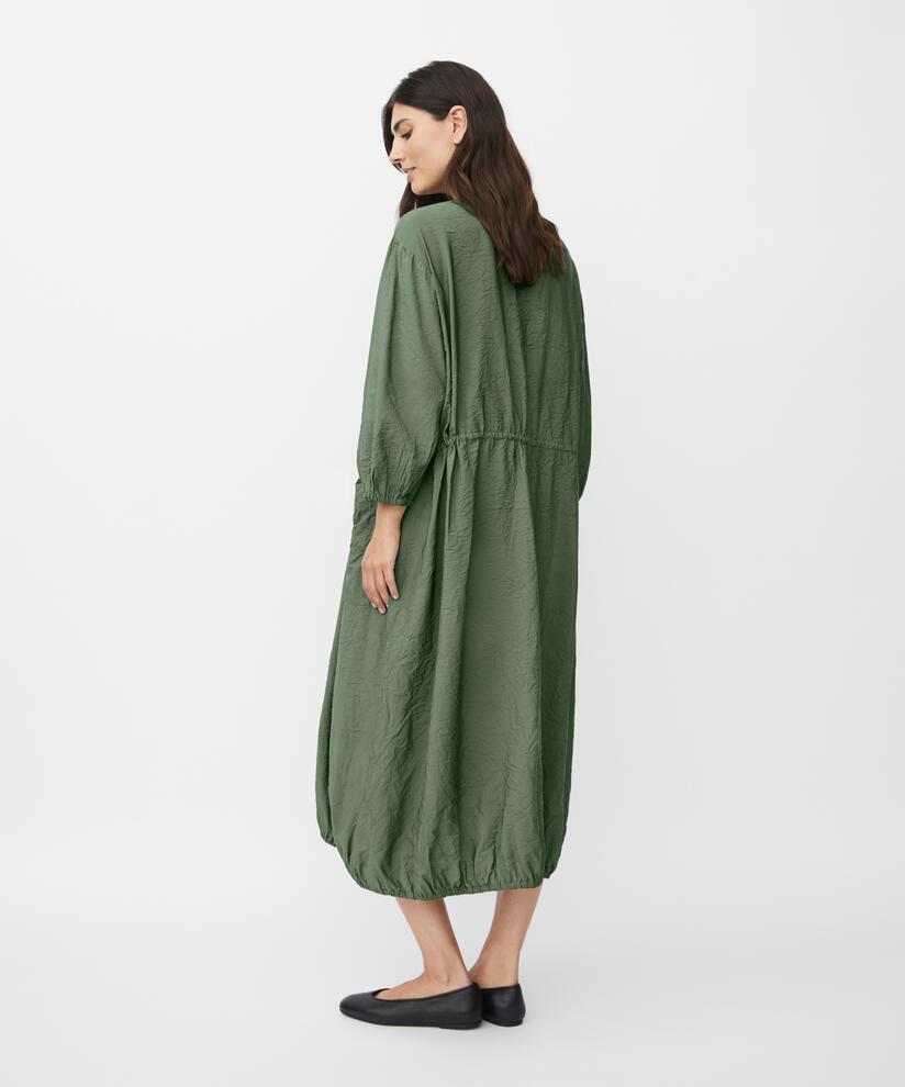 Viskosekleid mit elastischem Saum und Bindeband, Duck Green