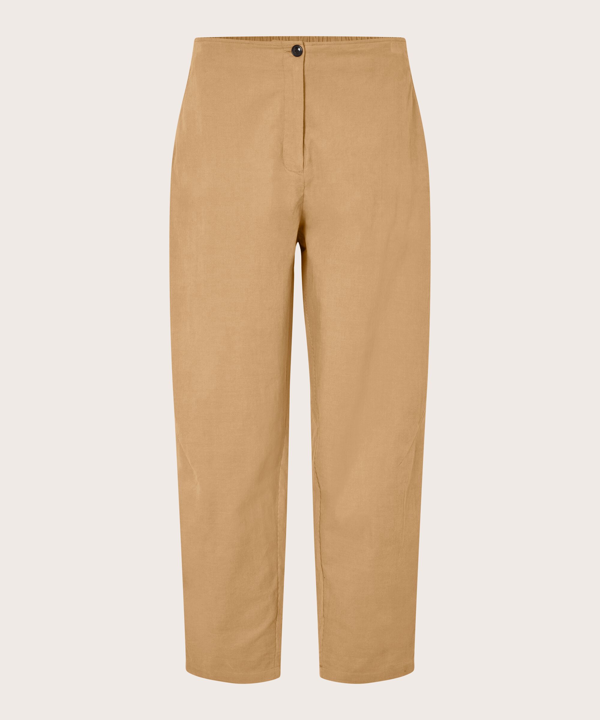Cordhose mit Gummizug hinten, Travertine