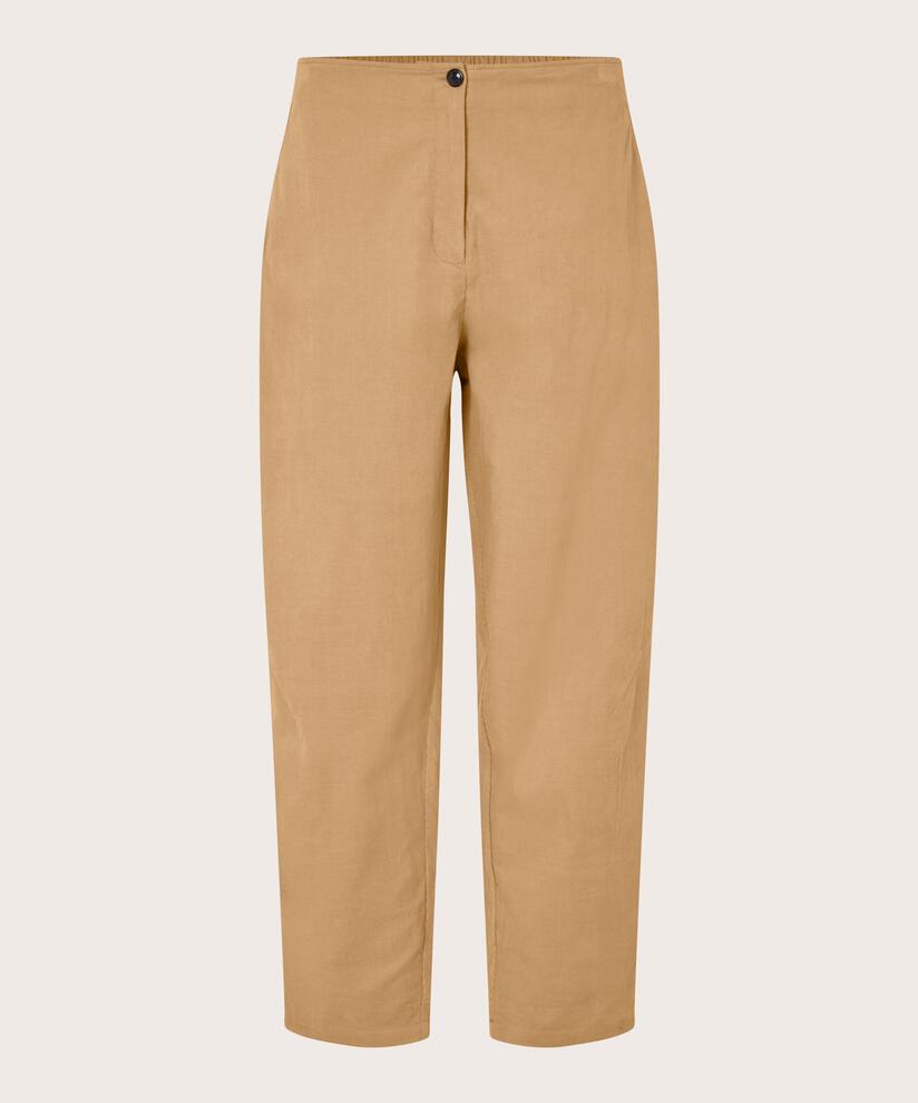 Cordhose mit Gummizug hinten, Travertine