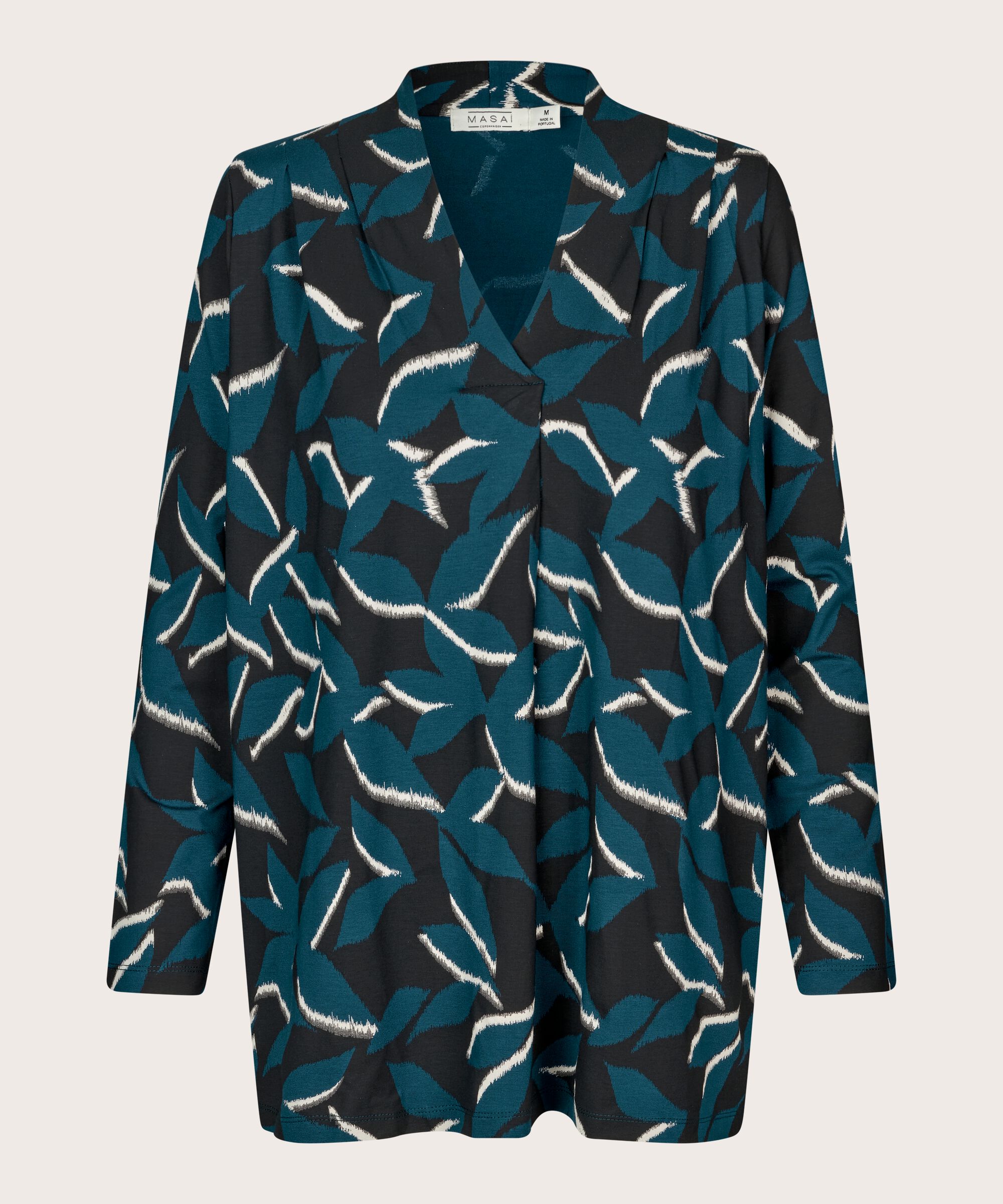 bedrucktes Jersey-Top mit langen Ärmeln, Reflect Pond