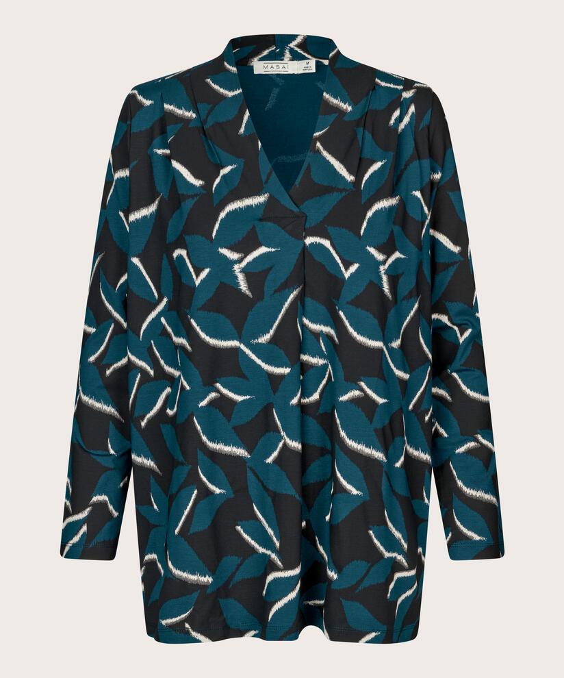 bedrucktes Jersey-Top mit langen Ärmeln, Reflect Pond