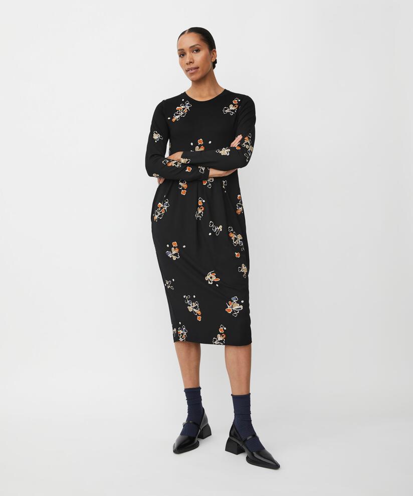 Tulpenkleid Aus Bedrucktem Jersey, Autumnal