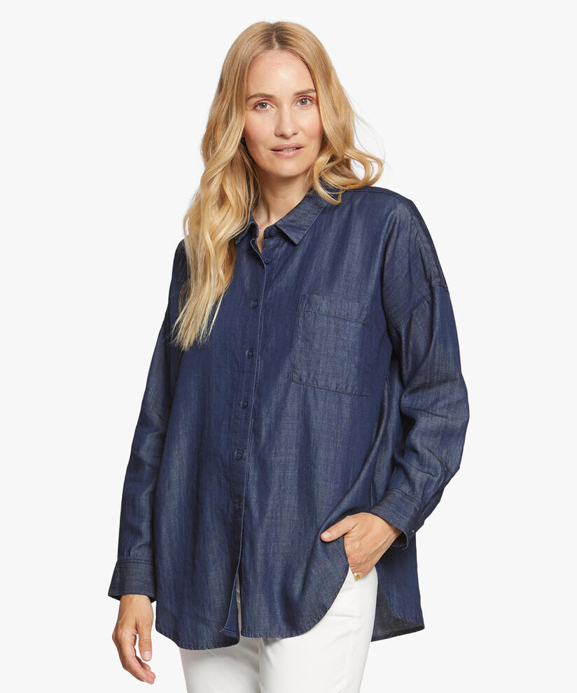 INGA HEMDBLUSE, Dark Denim
