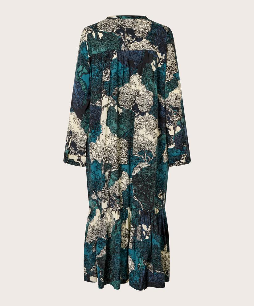 Viskosekleid mit langen Ärmeln und Eingrifftaschen, Celestial