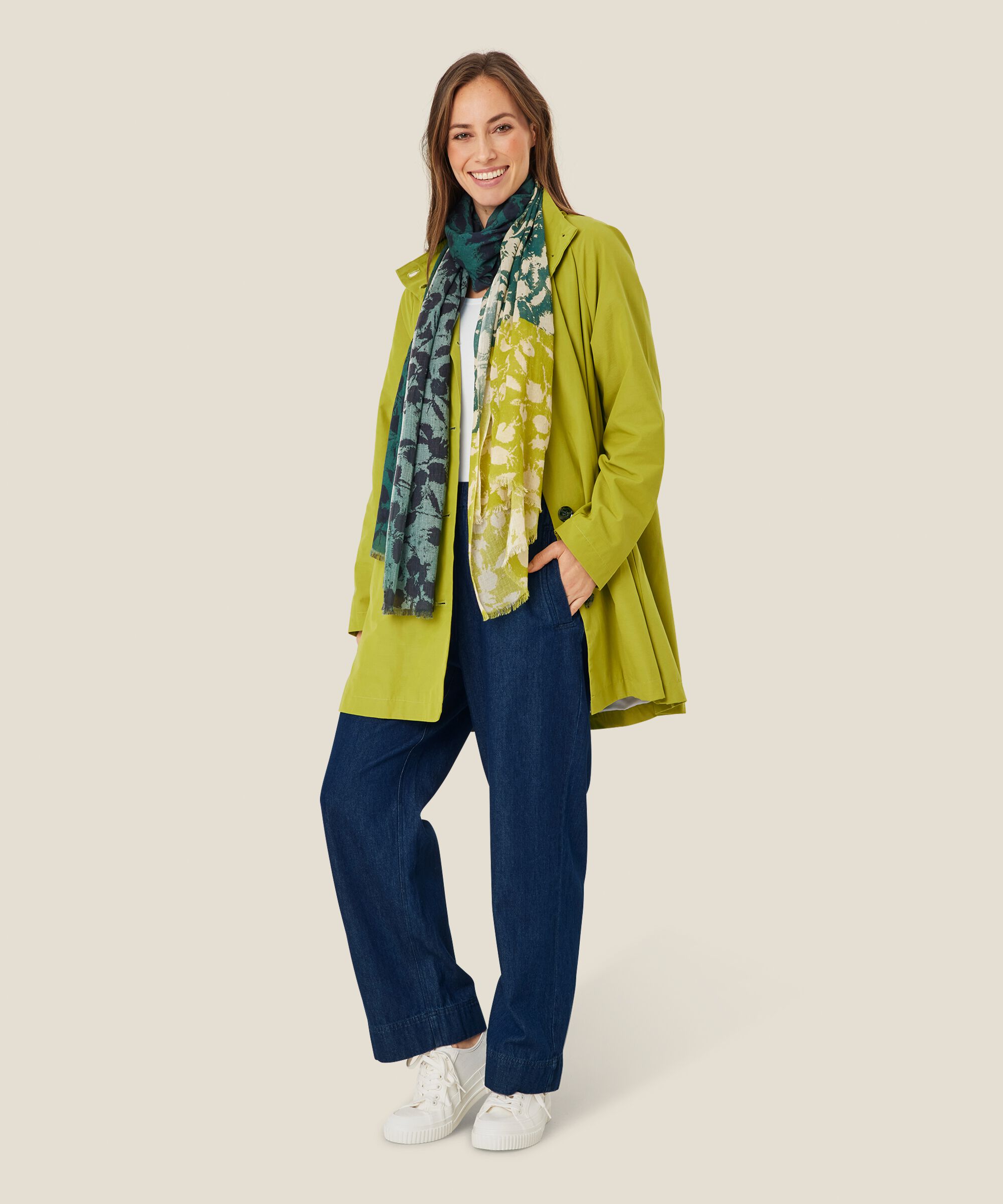 gemusterter Baumwollschal, Balsam Green